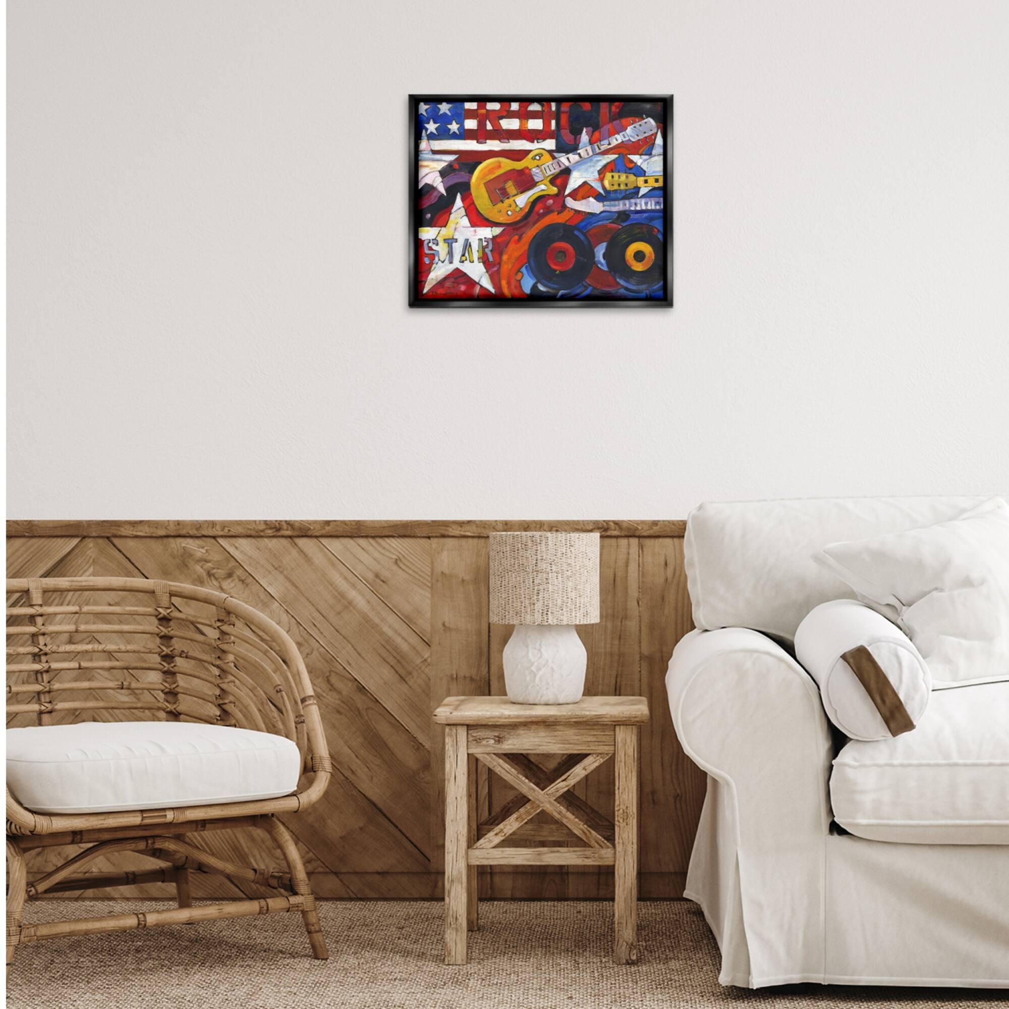 Stupell Industries Rockstar Americana Music Tribute Floater Framed Art